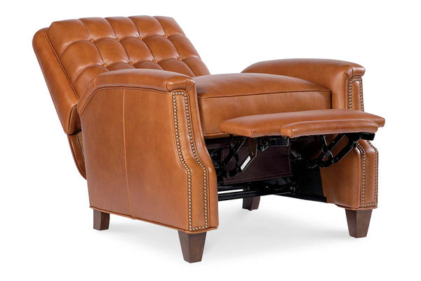 Brookshire Leather Biscuit Back Tufted Recliner Chair