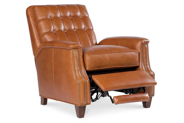 Brookshire Leather Biscuit Back Tufted Recliner Chair