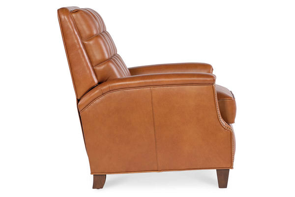 Brookshire Leather Biscuit Back Tufted Recliner Chair