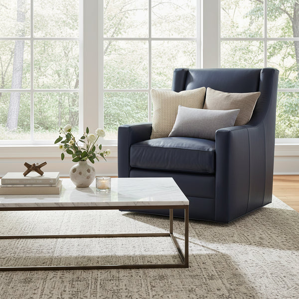 Buckingham Leather SWIVEL Accent Chair