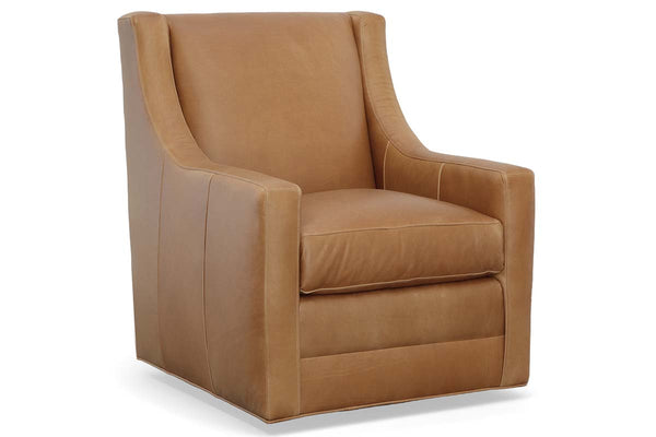 Buckingham Leather SWIVEL Accent Chair