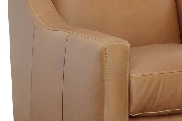Buckingham Leather SWIVEL Accent Chair