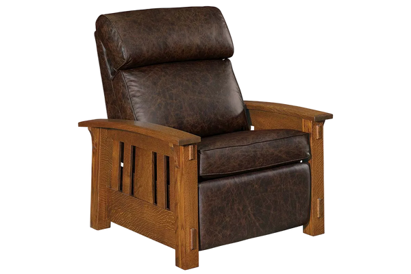 Burrow "Wall Hugger" Mission Style Leather Reclining Chair