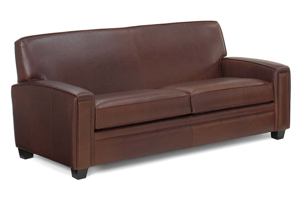 Burton 81 Inch Leather Queen Tight Back Sleeper Sofa