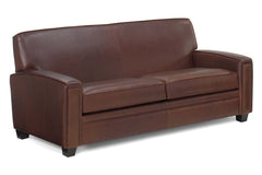 Burton 80 Inch Leather Tight Back Queen Sleeper Sofa