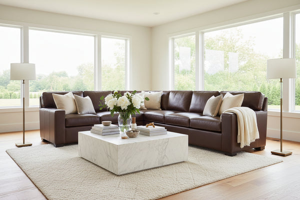 Caden Modern Leather Sectional Couch