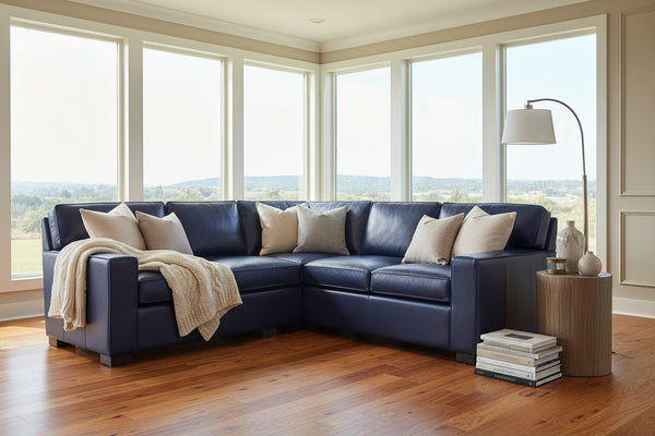 Caden Contemporary 3 Piece Leather Sectional