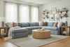 Image of Calista Cloud Comfort Grand Scale Bench Seat Slipcovered Sectional