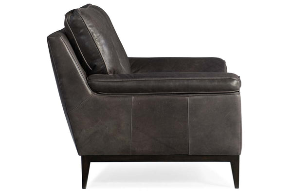 Carey "Quick Ship" Transitional Leather Channel Back Accent Chair