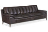 Image of Carey 100 Inch "Quick Ship" Transitional Leather Channel Back Sofa