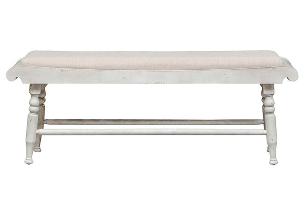 Carlee Antique Linen Modern Farmhouse 6-Piece Trestle Table Dining Set W/ Bench