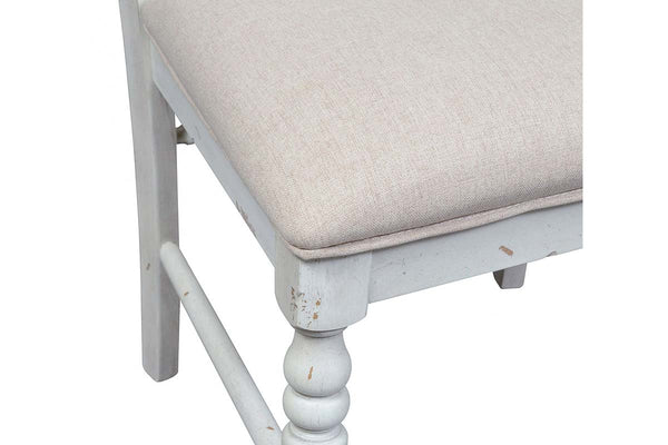 Carlee Antique Linen Modern Farmhouse 6-Piece Trestle Table Dining Set W/ Bench