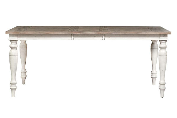 Carlee Antique Linen Modern Farmhouse 6-Piece Leg Table Dining Set W/ Bench