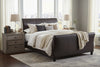Image of Carlton "Designer Style" Leather Sleigh Style Bed