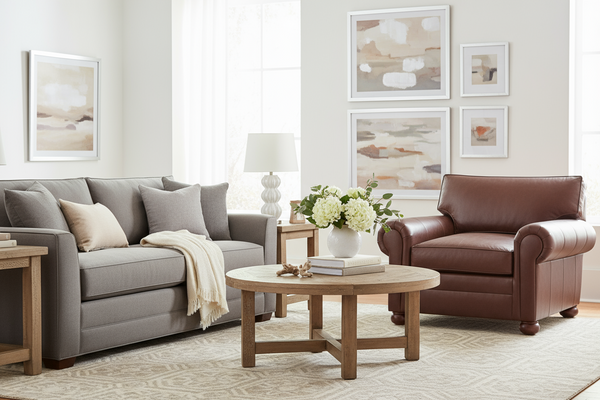 Carrigan Leather Deep Seat Living Room Furniture Collection