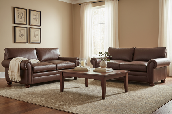 Carrigan Leather Deep Seat Living Room Furniture Collection
