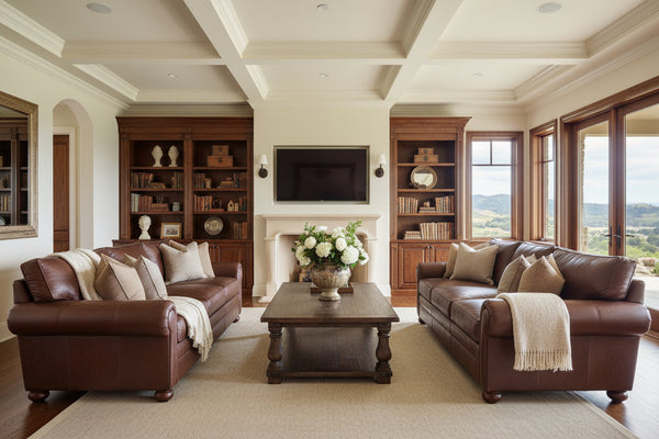 Carrigan Multi-Size Custom Deep Seat Leather Sofa