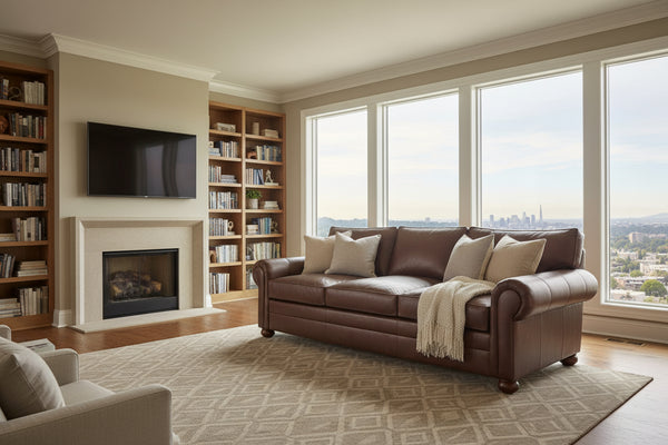 Carrigan Multi-Size Custom Deep Seat Leather Sofa