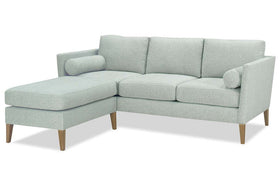Cassandra 85 Inch 8-Way Hand Tied Contemporary Fabric Sofa With Chaise Ottoman