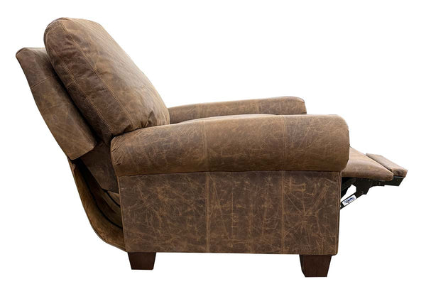 Cecil Leather Rolled Arm Recliner