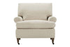 Image of Cecily Fabric Upholstered Rolled Arm Fabric Accent Chair