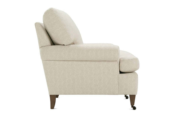 Cecily Fabric Upholstered Rolled Arm Fabric Accent Chair