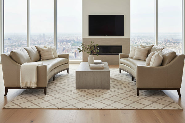 Cedric 92 Inch Contemporary Leather Conversation Sofa