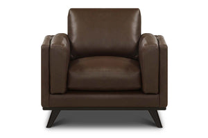 Jude Mid-Century Modern Track Arm Leather Club Chair