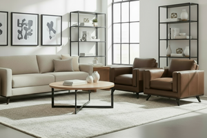 Jude Mid-Century Modern Track Arm Leather Club Chair