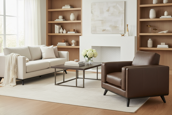 Jude Mid-Century Modern Track Arm Leather Club Chair