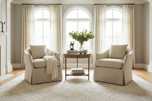 Chandra "Quick Ship" Slipcovered **Swivel/Glider** Accent Chair - In Stock