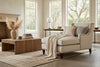 Image of Matilda Natural "Quick Ship" Wing Back Fabric Chaise Lounge