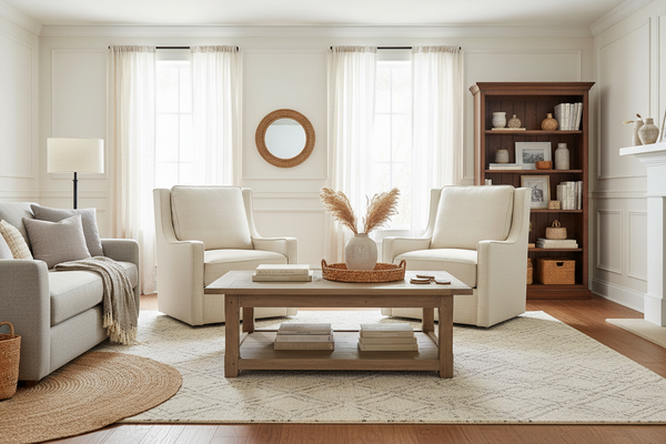 Sally "Quick Ship" Swivel Fabric Accent Chair - In Stock