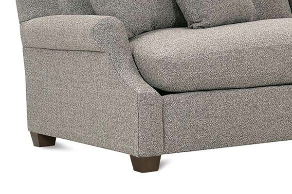 Charlotte Bench Seat Rolled Arm Fabric Sectional