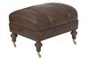 Image of Chesapeake Leather Foot Stool Ottoman With Casters