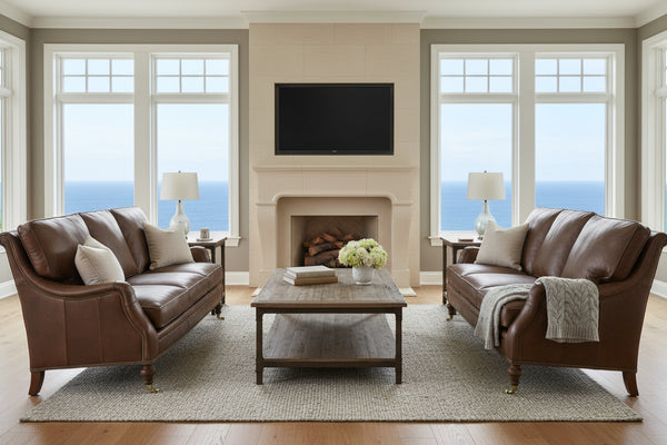 Chesapeake 78.5 Inch Leather Apartment Sofa