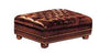 Image of Chesterfield Tufted Leather Footstool Ottoman With Nail Trim