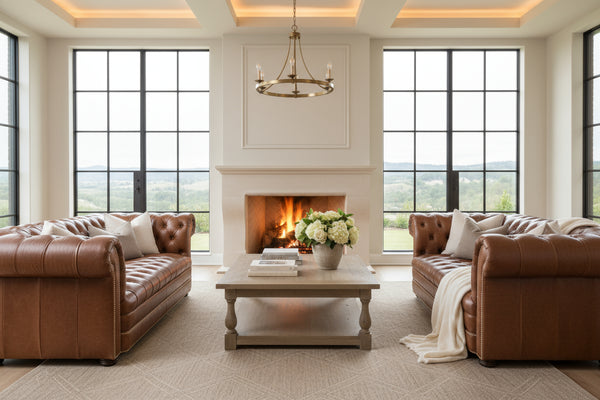 Chesterfield Tufted Leather Sofa Furniture Collection