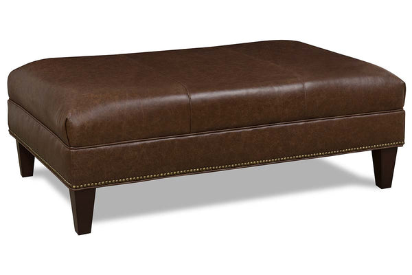 Clark 48 Inch Long Leather Coffee Table Bench