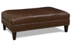 Image of Clark 48 Inch Long Leather Coffee Table Bench