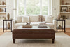 Image of Clark 48 Inch Long Leather Coffee Table Bench