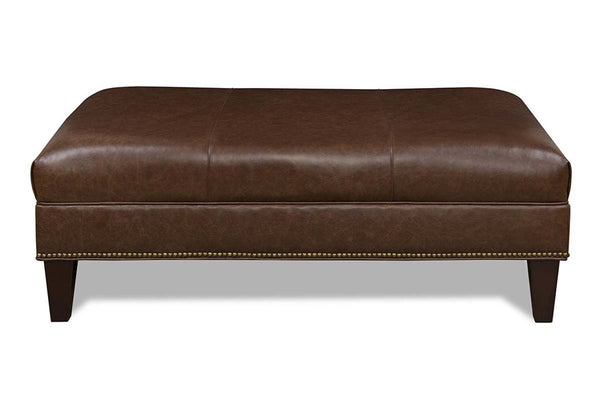 Clark 48 Inch Long Leather Coffee Table Bench