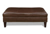 Image of Clark 48 Inch Long Leather Coffee Table Bench
