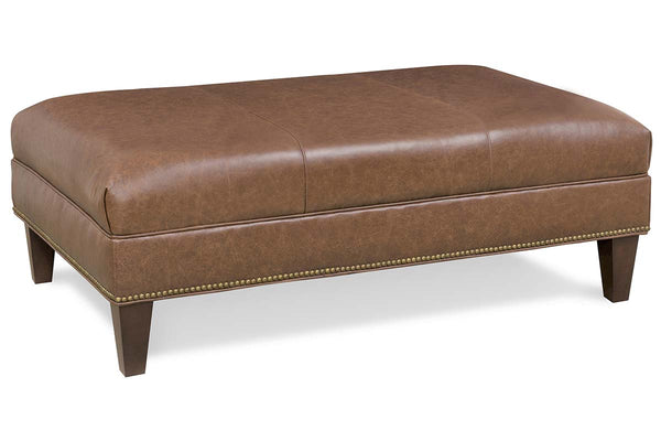 Clark 48 Inch Long Leather Coffee Table Bench
