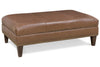 Image of Clark 48 Inch Long Leather Coffee Table Bench