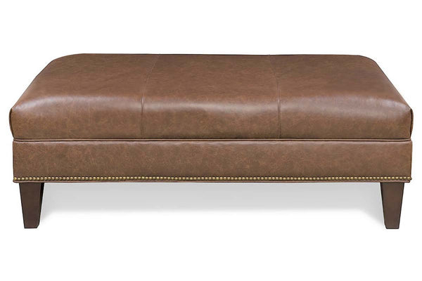 Clark 48 Inch Long Leather Coffee Table Bench