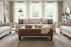 Image of Clark 48 Inch Long Leather Coffee Table Bench