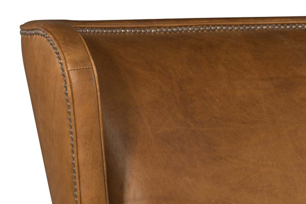 Clement Tall Wing Back Leather Accent Club Chair