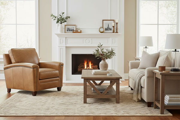 Clifford Transitional Leather 8-Way Hand Tied Furniture Collection