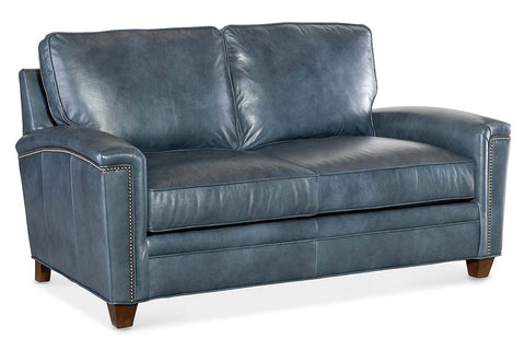 Clifford Transitional Pillow Back Leather Loveseat